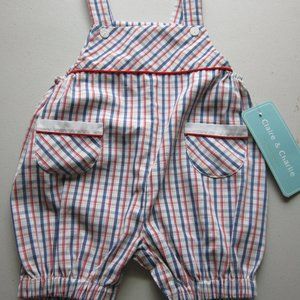 NWT New w/ Tags Claire & Charlie Shortall Bubble Jon Jon Romper Baby Boy Size 6M